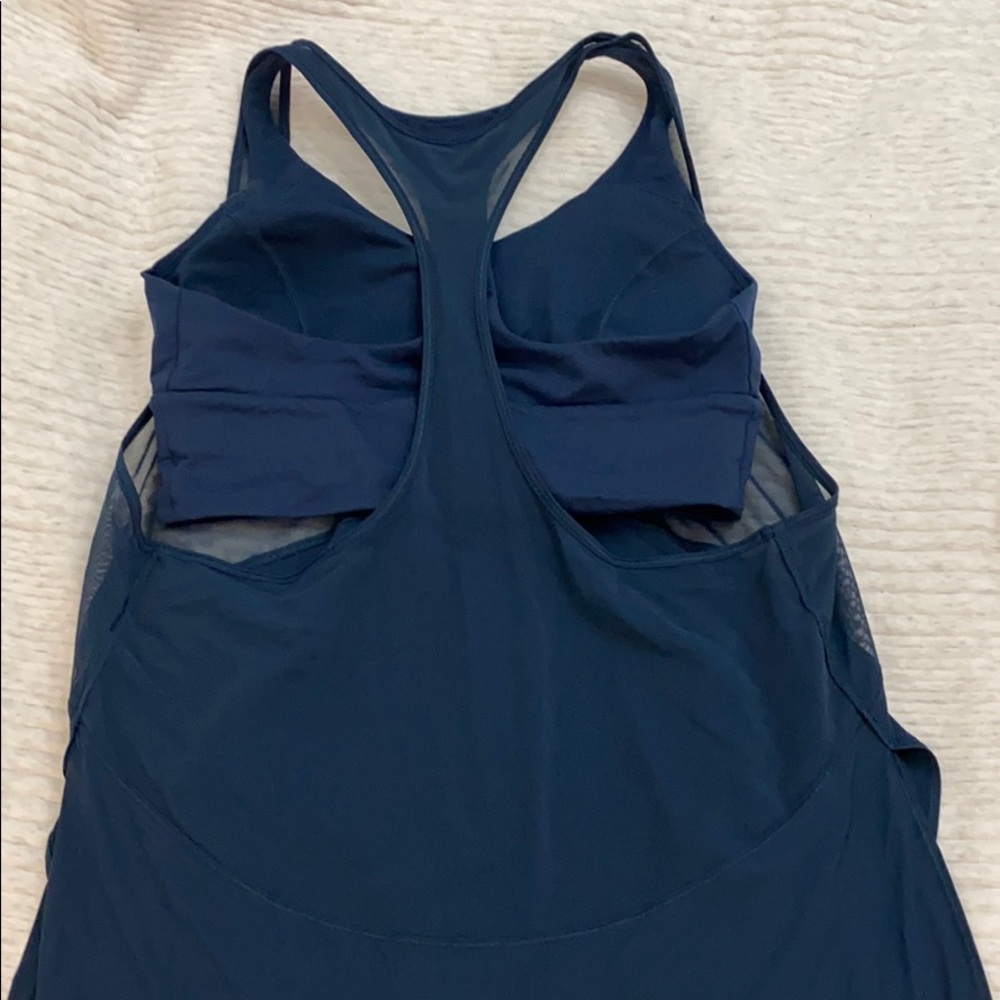 Blue Lulu Tank with Mesh & Built in Bra Size 8